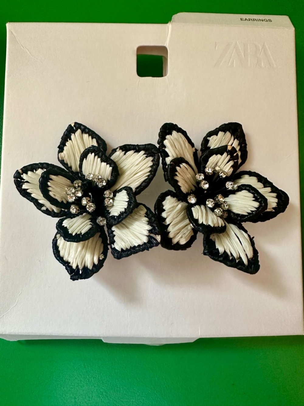 Zara Floral Earrings-One back is missing